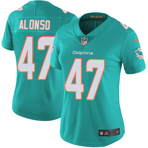 Nike Miami Dolphins #47 Kiko Alonso Aqua Green Team Color Women Stitched NFL Vapor Untouchable Limited Jersey